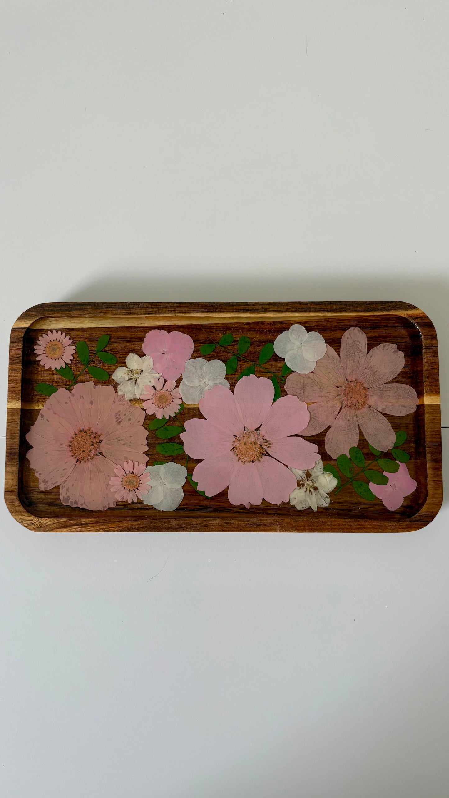 Small Rectangle Wood Floral Tray