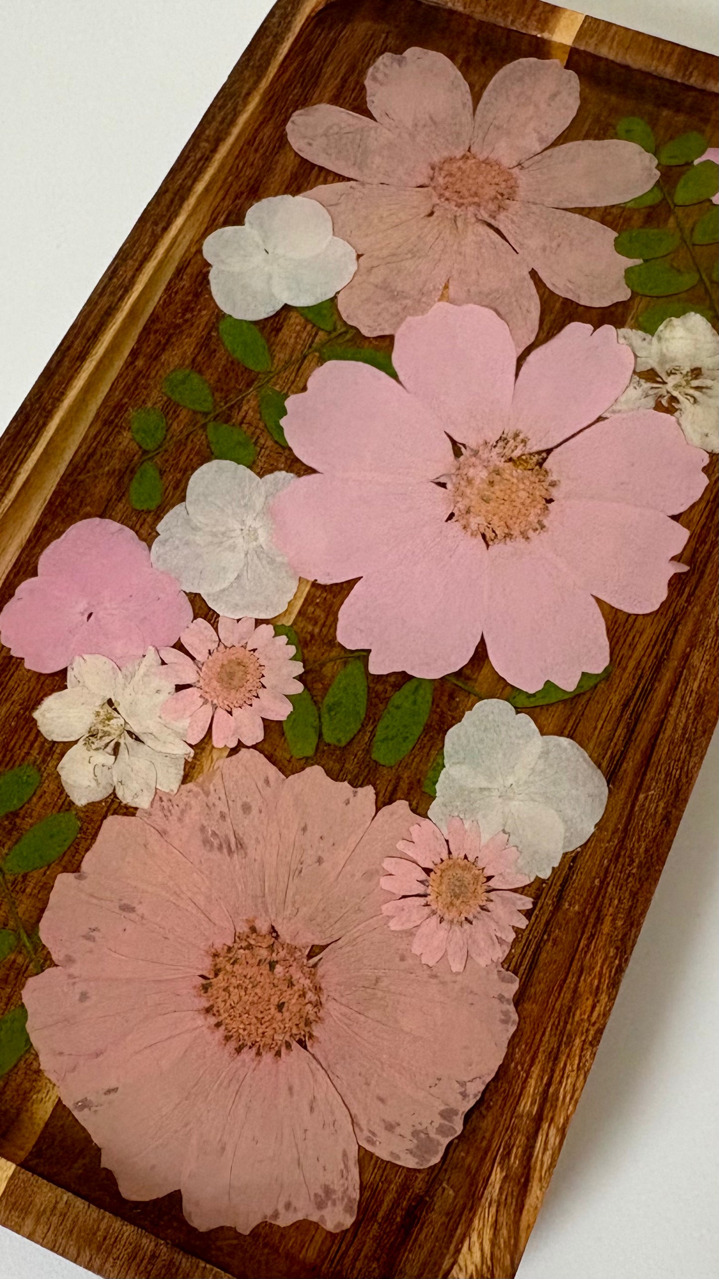 Small Rectangle Wood Floral Tray