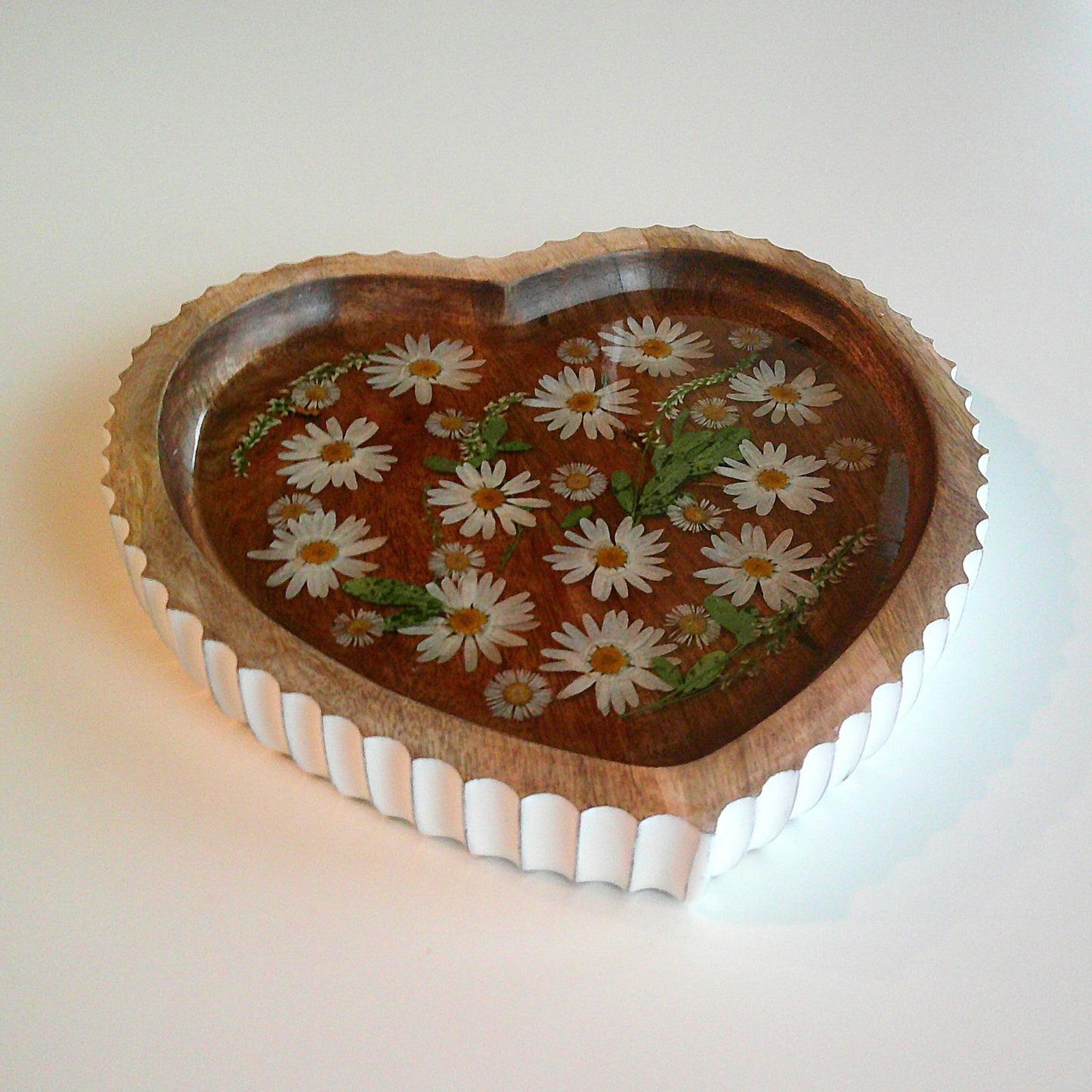 Heart Wood Floral Platter