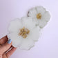 White & Gold Flower Coaster