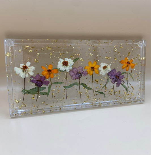 Large Rectangle Floral Trinket Tray