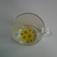 Yellow Floral Glass Mug