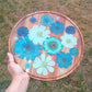 Round Wood Floral Platter