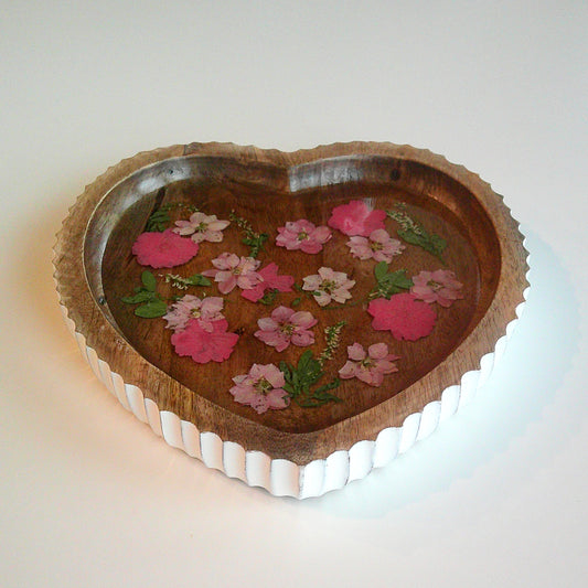 Heart Wood Floral Platter