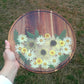 Round Wood Floral Platter