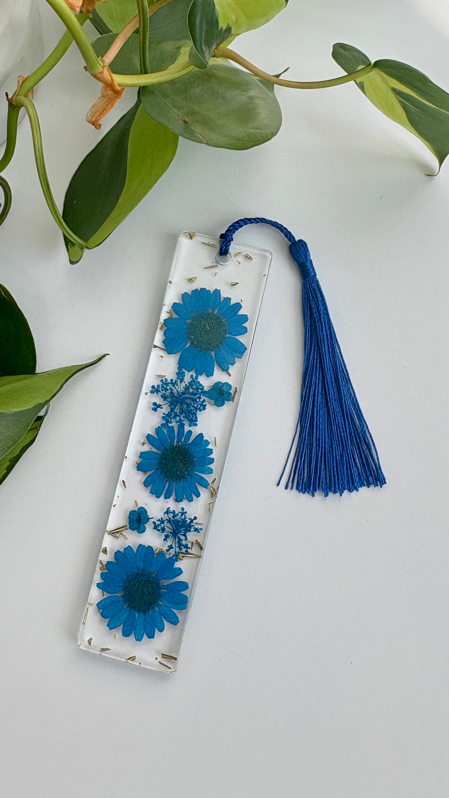 Blue Floral Bookmark