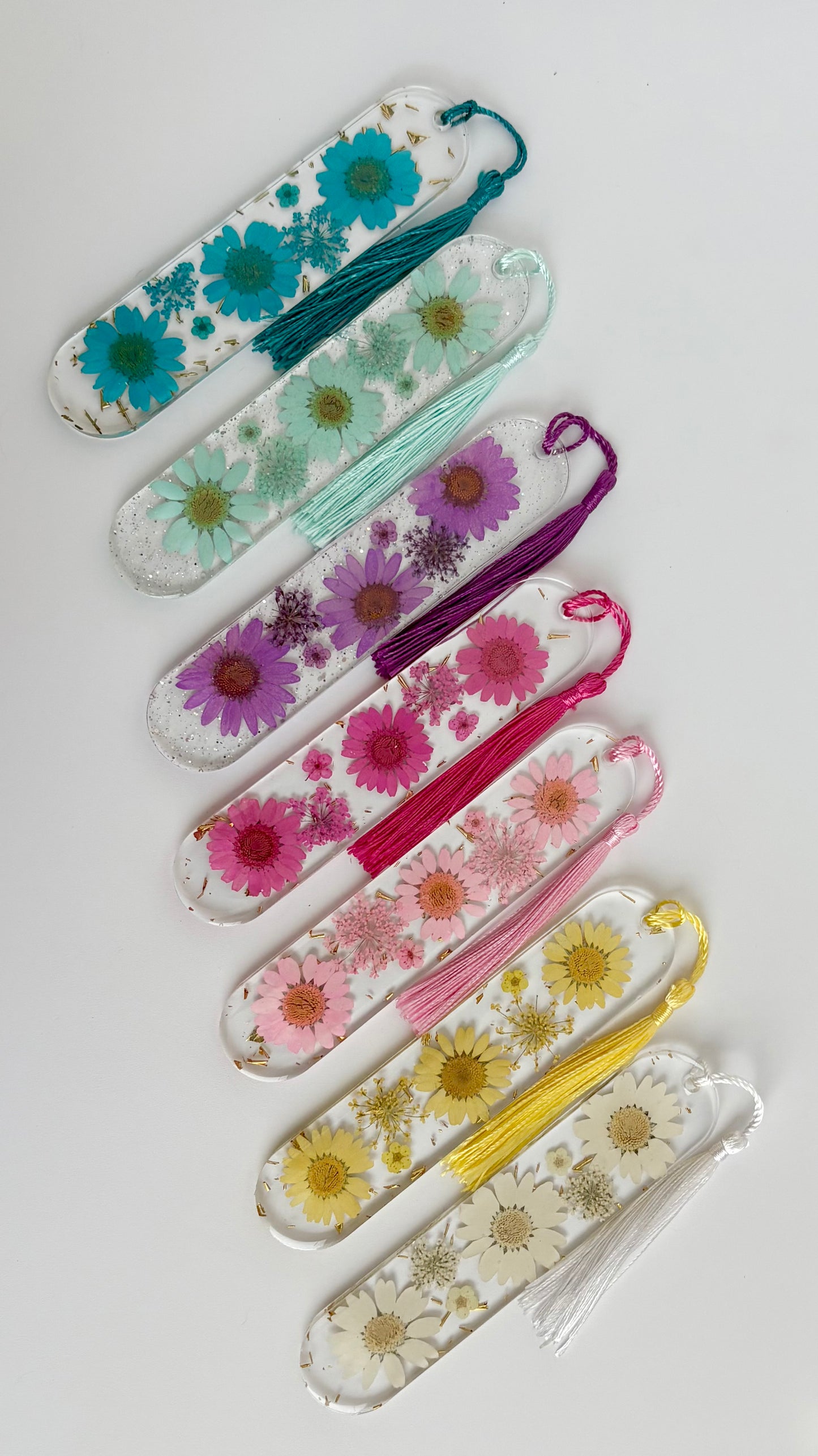 Hot Pink Floral Curved Bookmark