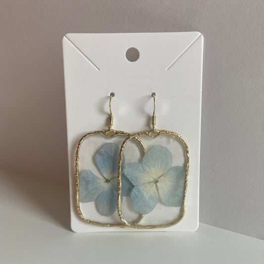 Large Rectangle Floral Earrings