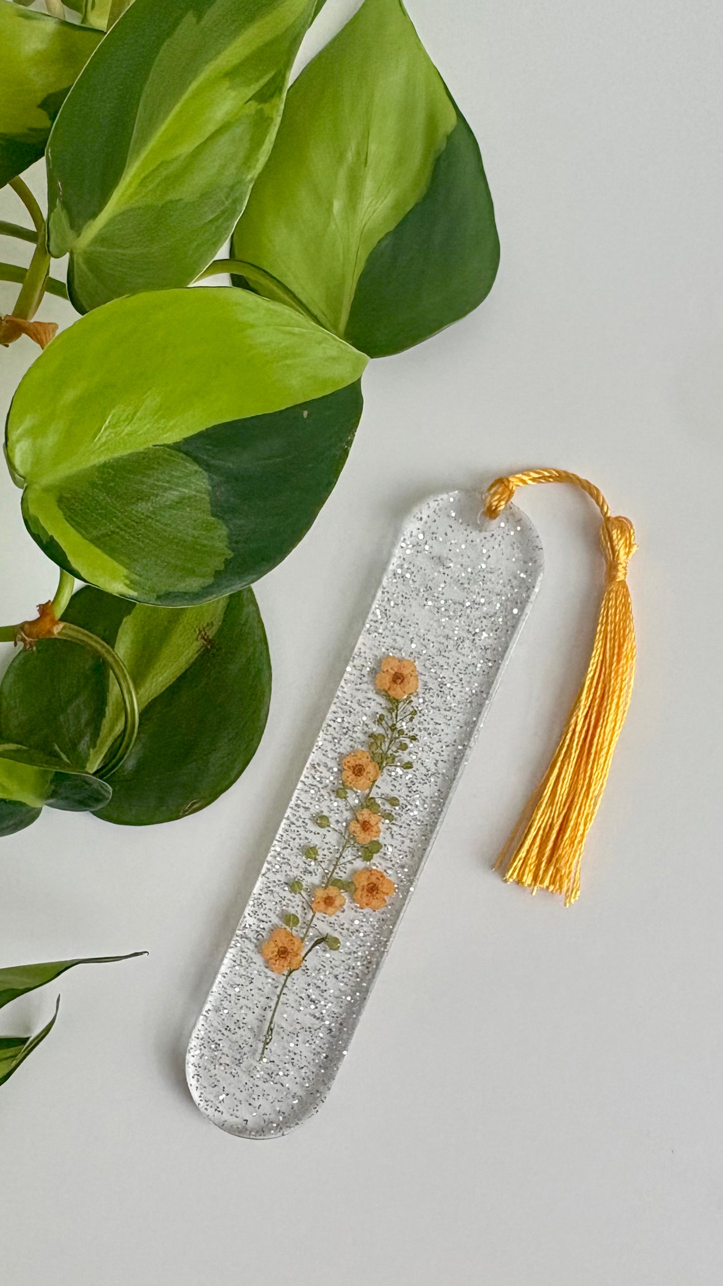 Yellow-Orange Curved “On the Vine”Bookmark