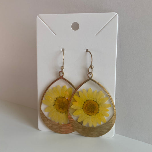 Large Teardrop Floral Earrings