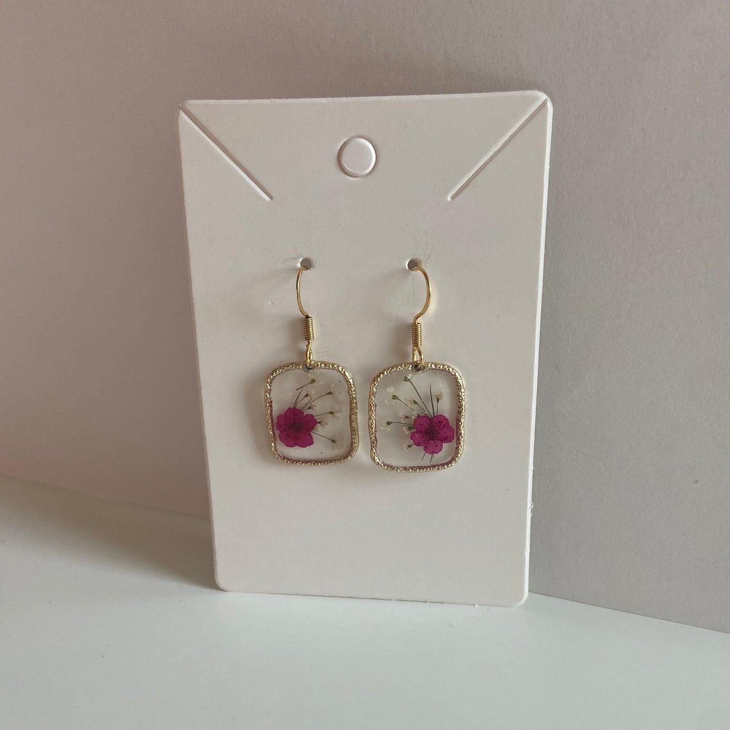 Small Square Floral Earrings