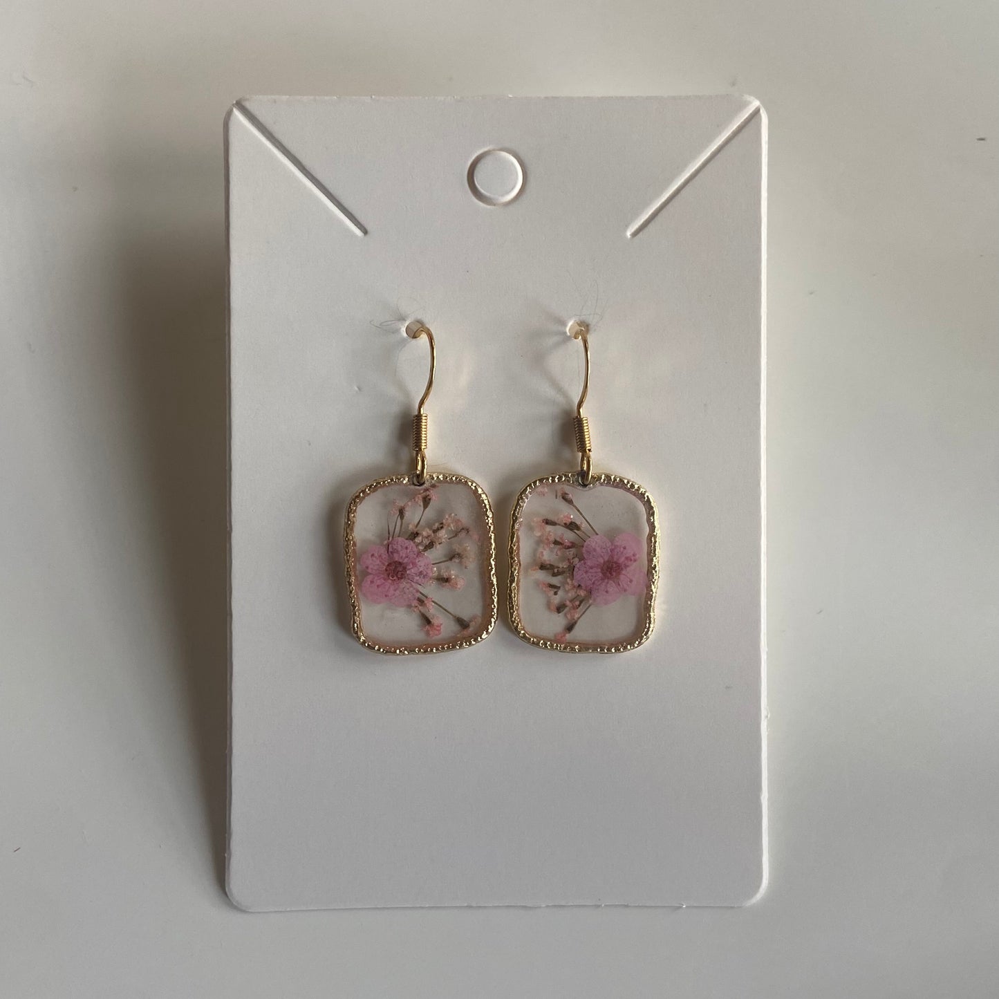 Small Square Floral Earrings