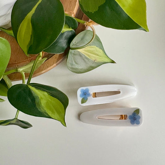 Forget-Me-Not Hair Clips