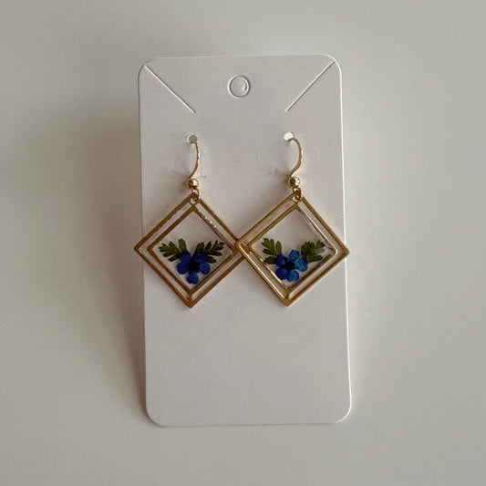 Large Diamond Floral Earrings