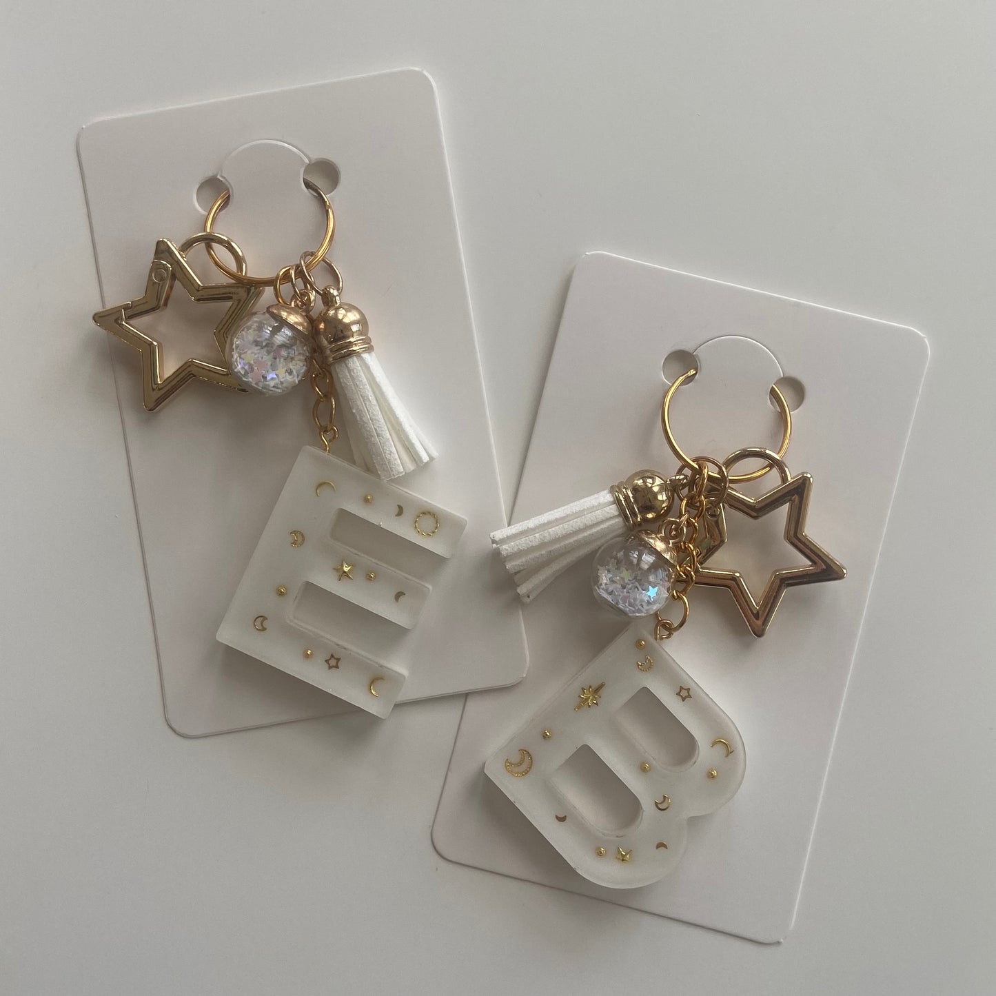 Gold Star Initial Keychain