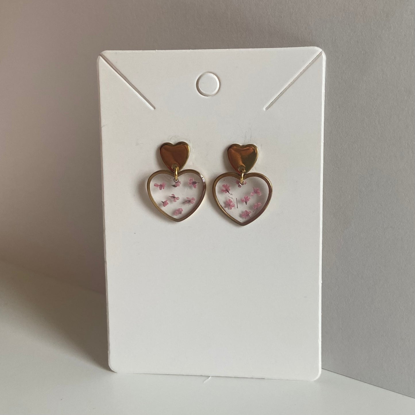 Small Heart Floral Earrings