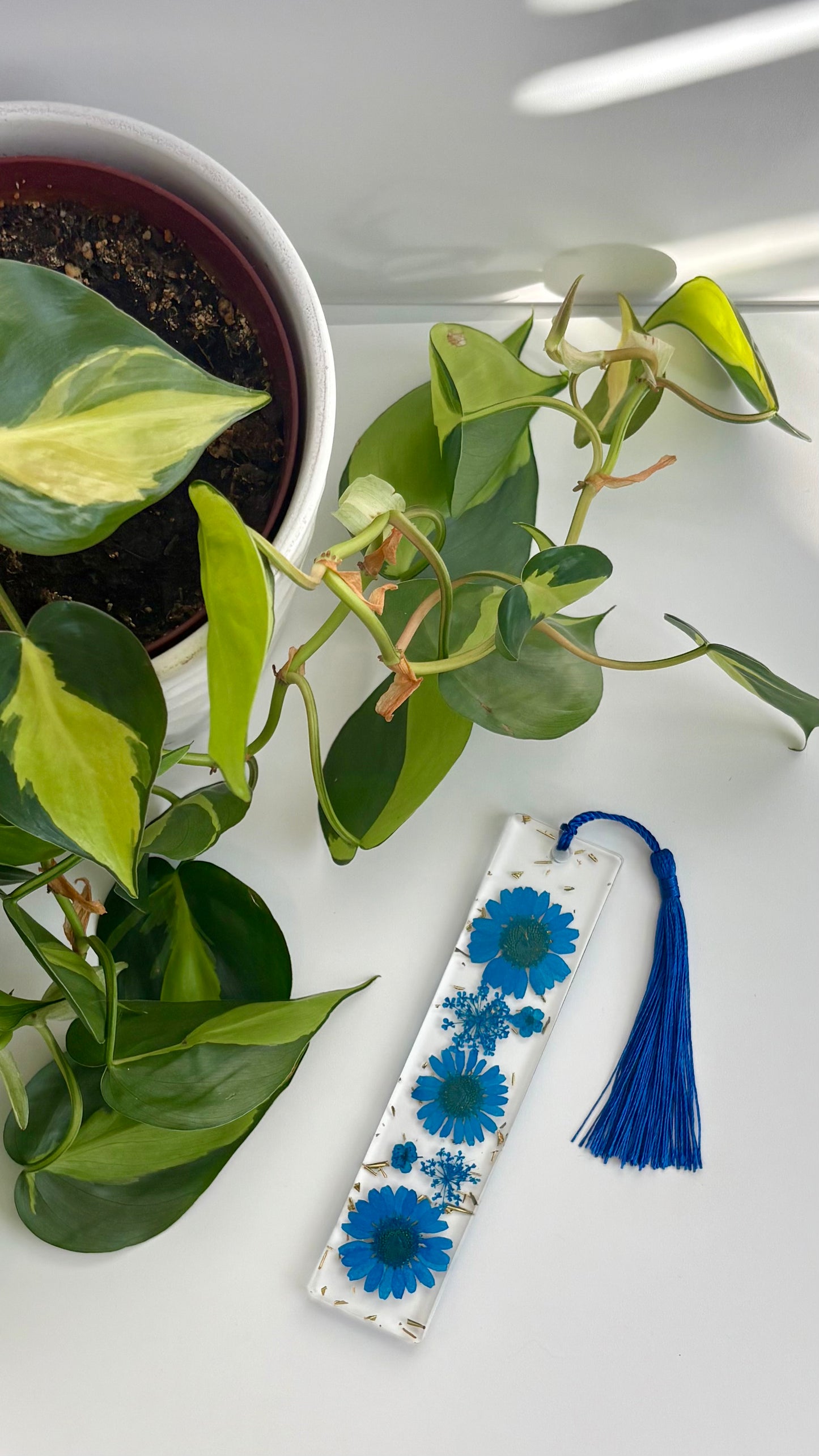 Blue Floral Bookmark