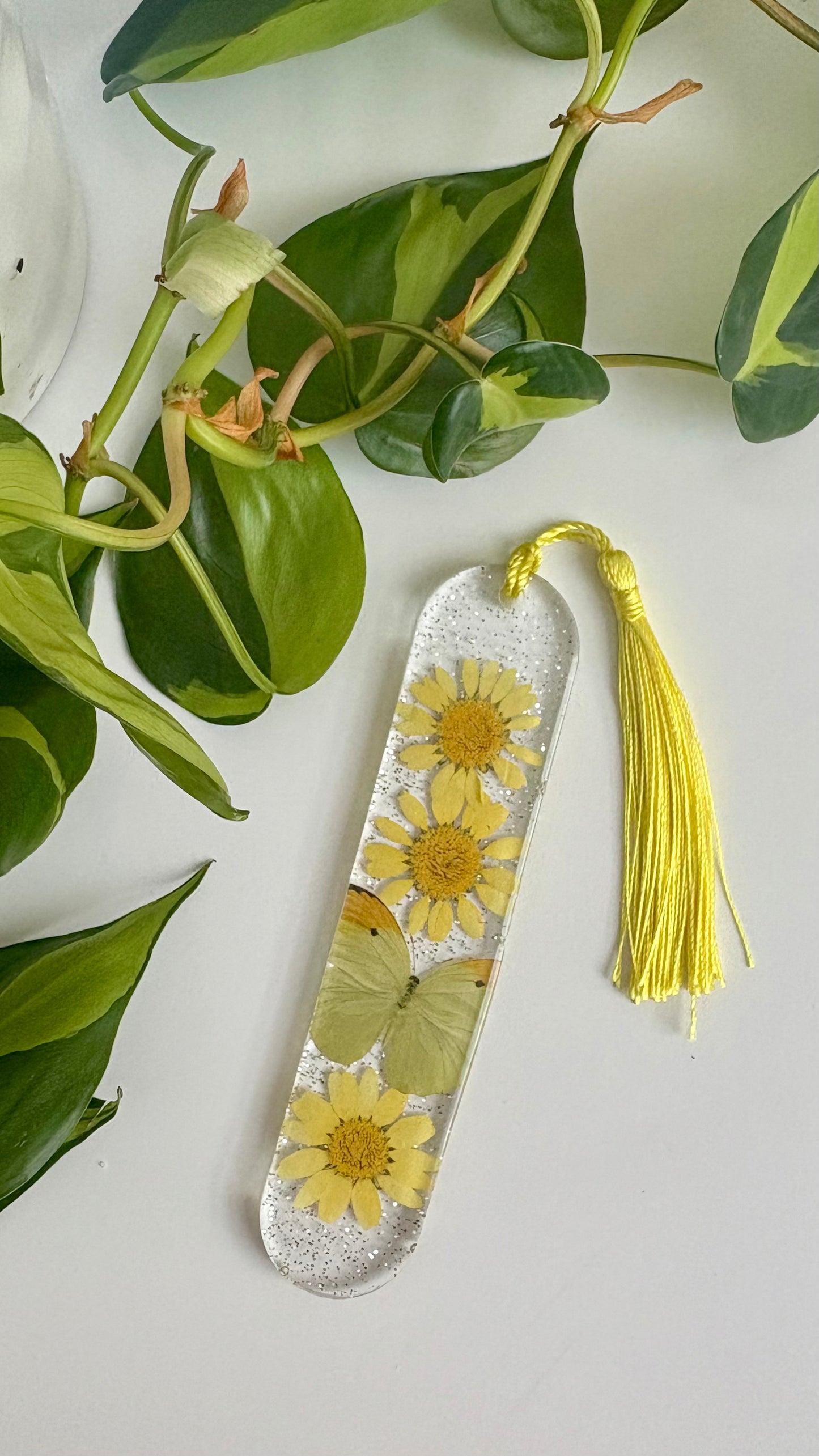 Yellow Floral Butterfly Bookmark