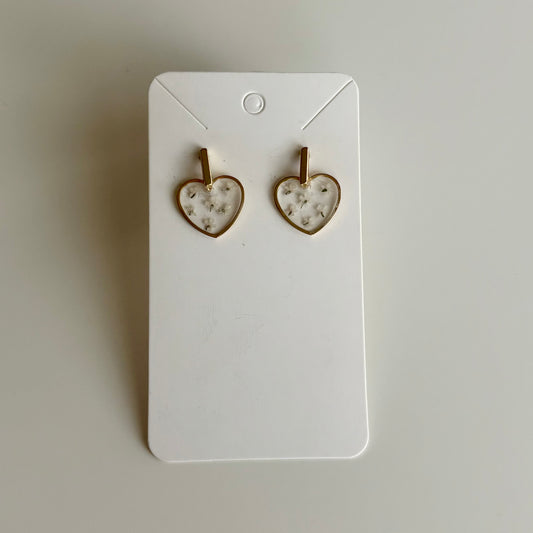 Small Heart Floral Earrings