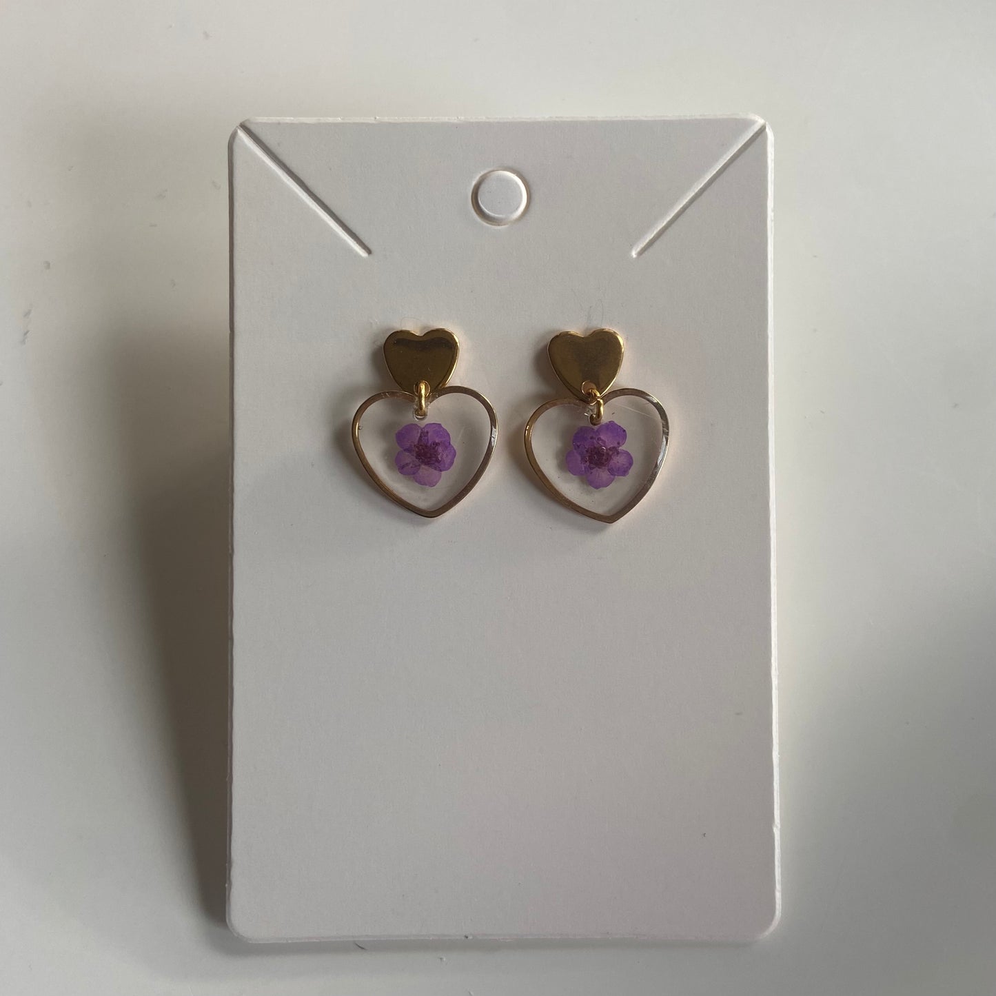 Small Heart Flower Earrings