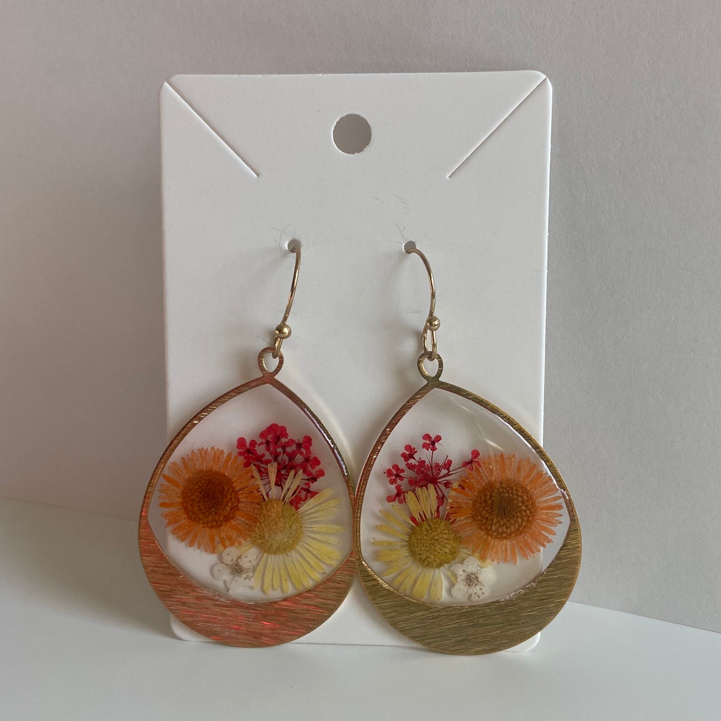 Large Teardrop Floral Earrings