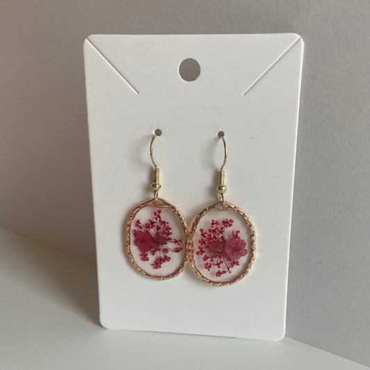 Medium Oval Floral Earrings