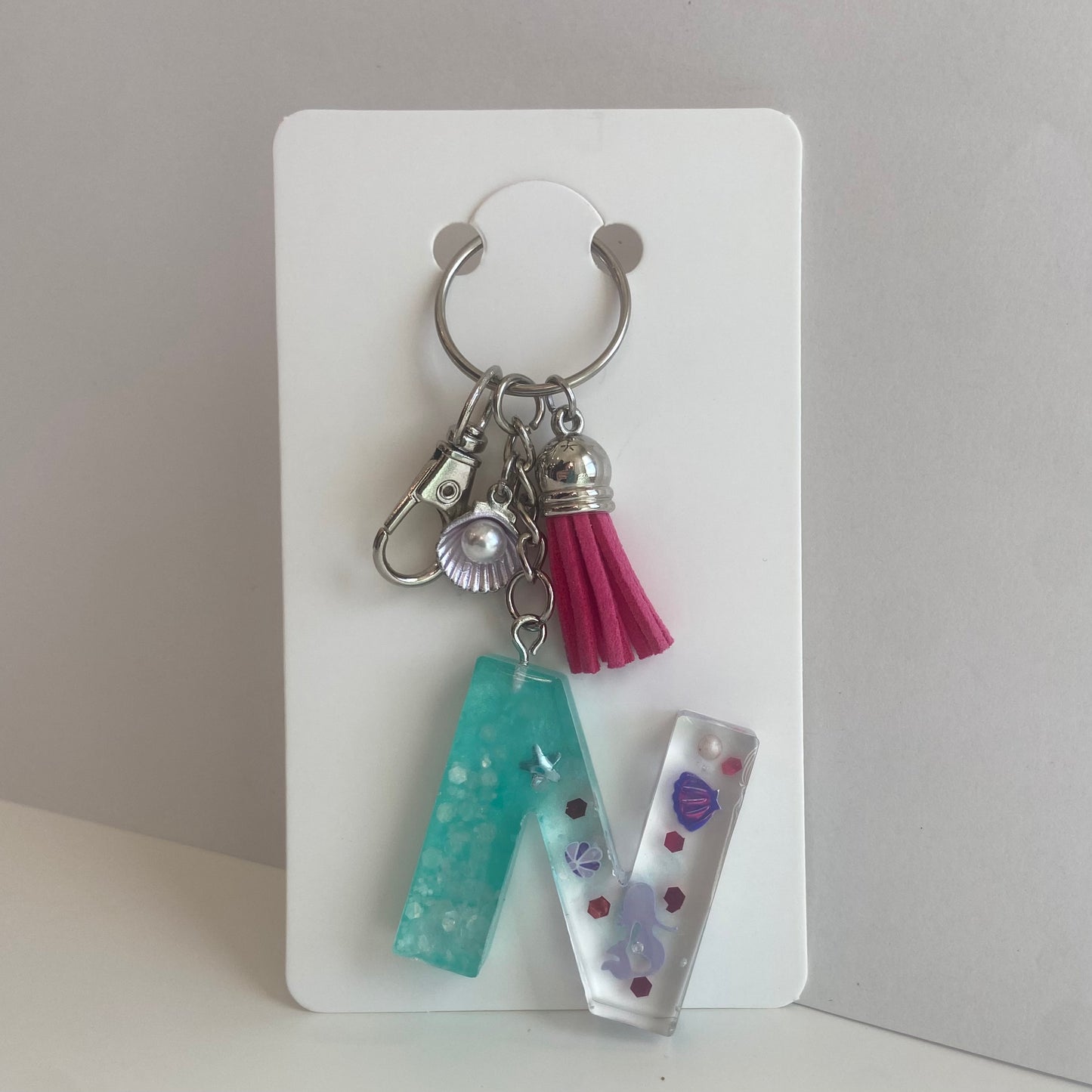 Mermaid Initial Keychain