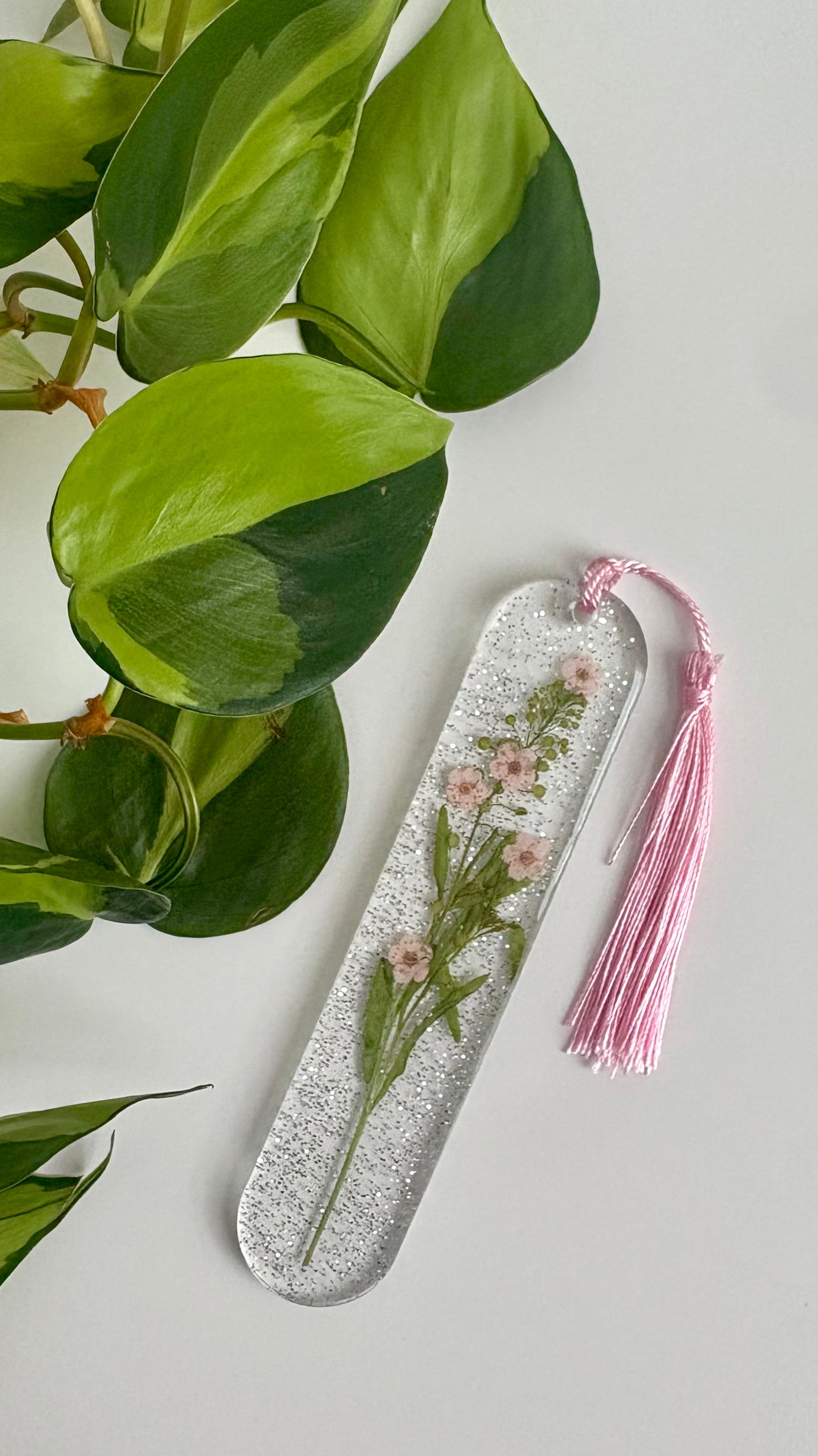 Pink Curved “On the Vine” Bookmark