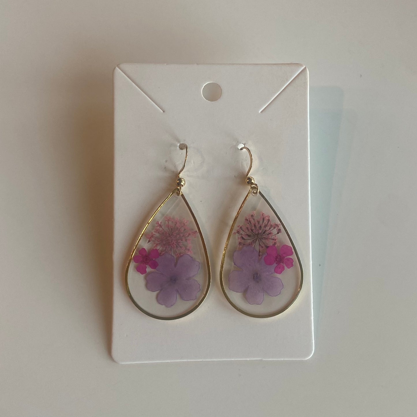 Medium Teardrop Floral Earrings