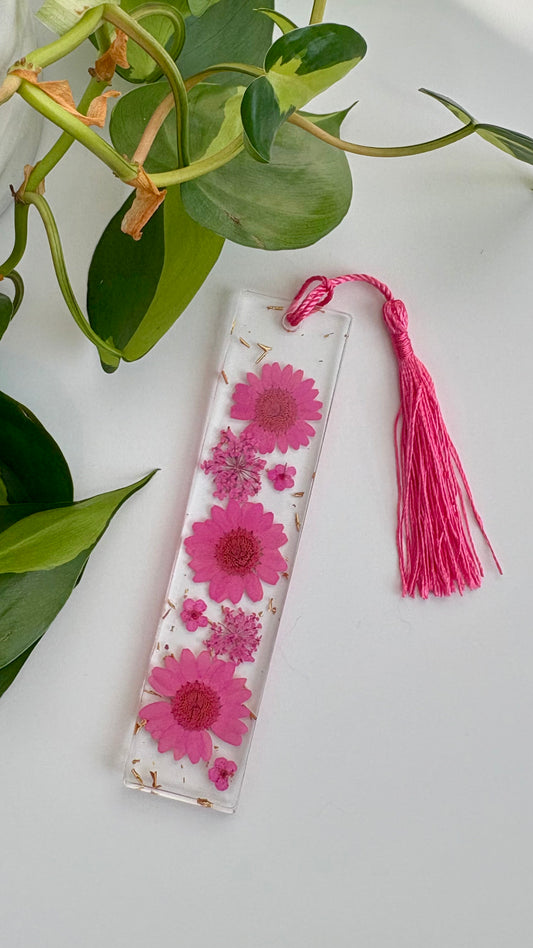 Hot Pink Floral Bookmark