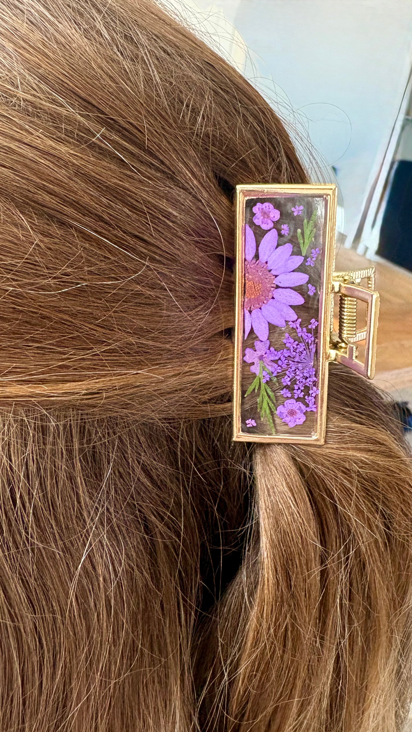 Purple Gold Claw Clip