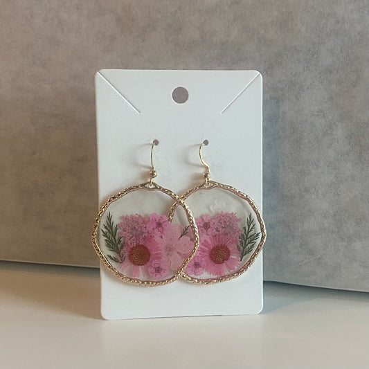 Round Floral Earrings