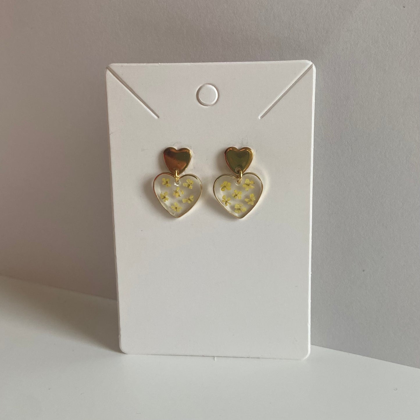 Small Heart Floral Earrings