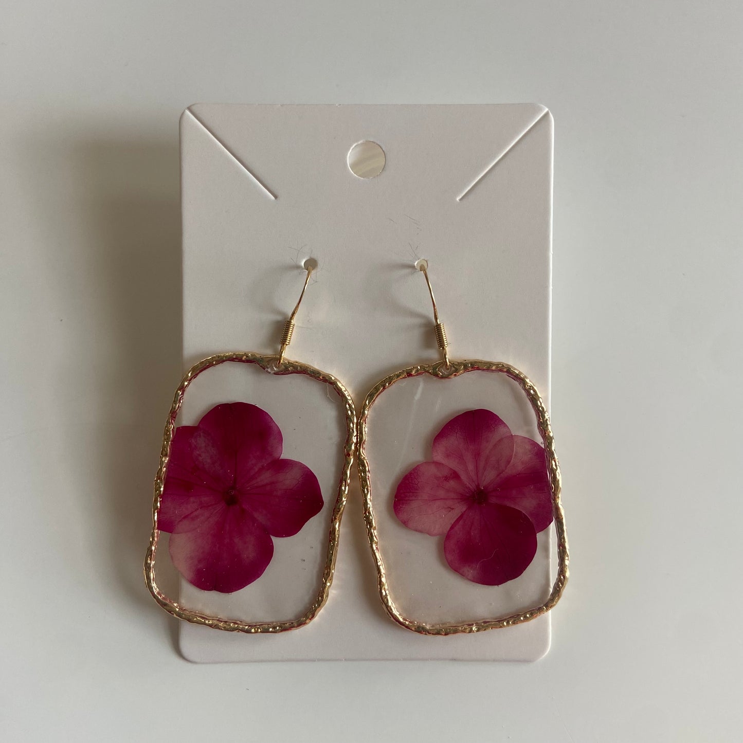 Large Rectangle Floral Earrings