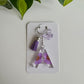 Purple Daisy Initial Keychain
