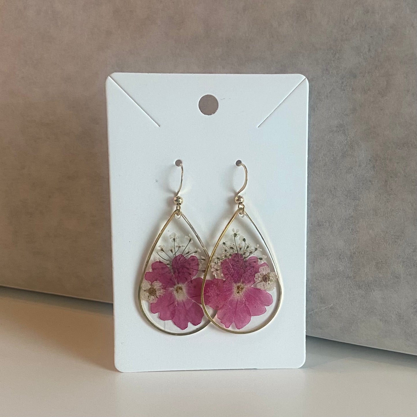 Medium Teardrop Floral Earrings