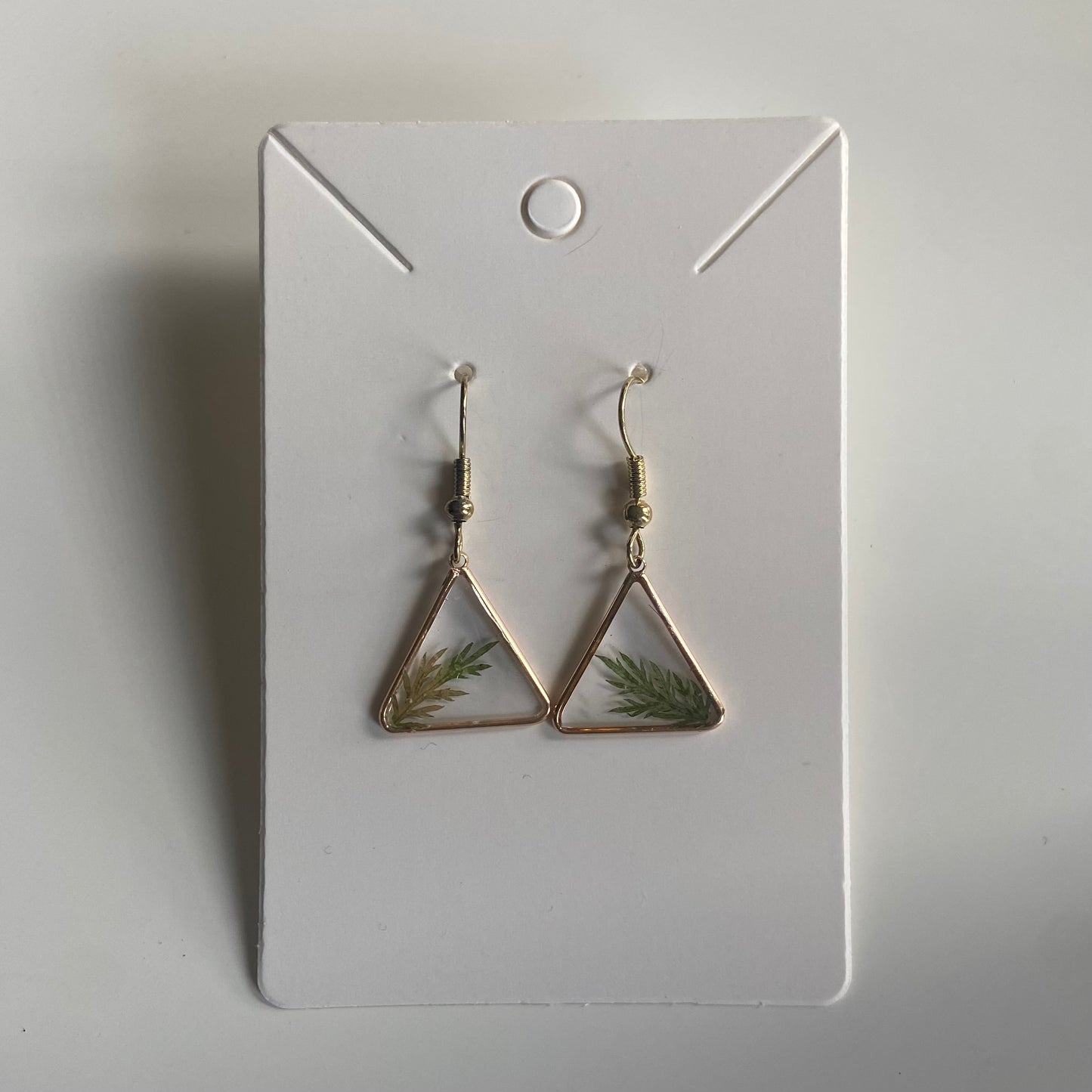 Small Triangle Greenery Earrings