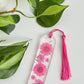 Hot Pink Floral Curved Bookmark
