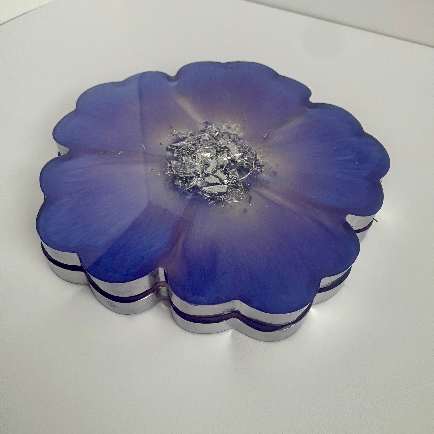 Pink & Silver Flower Coaster