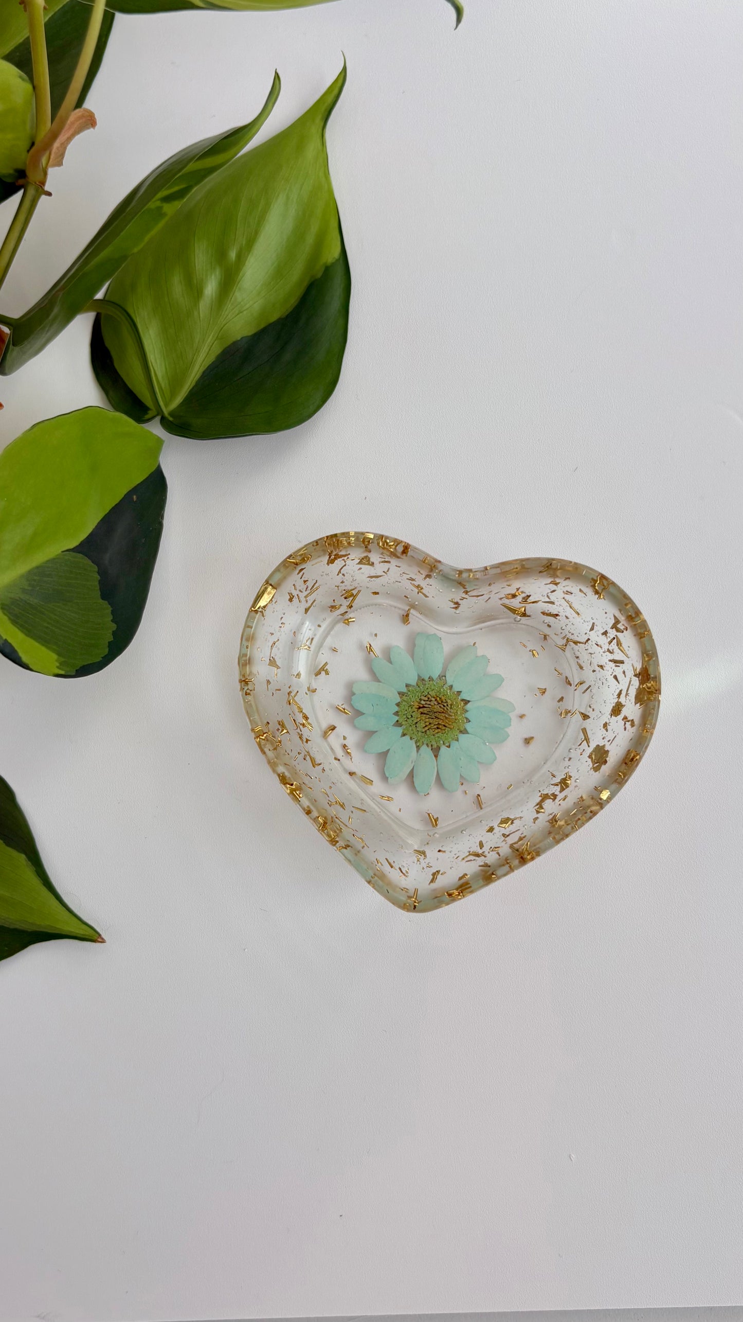 Teal Heart Trinket Dish