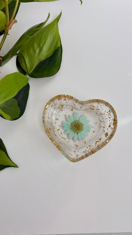 Teal Heart Trinket Dish