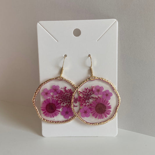 Round Floral Earrings