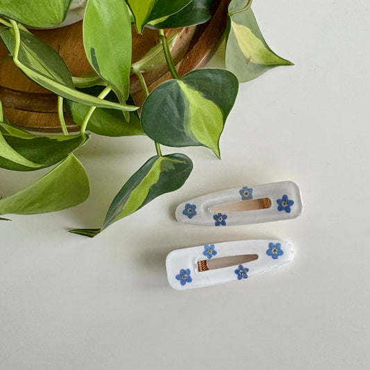 Forget-Me-Not Hair Clips