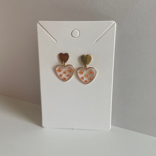 Small Heart Floral Earrings