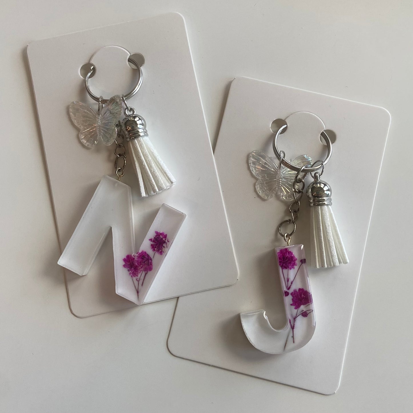 Magenta Garden Initial Keychain