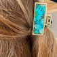 Teal Blue Gold Claw Clip