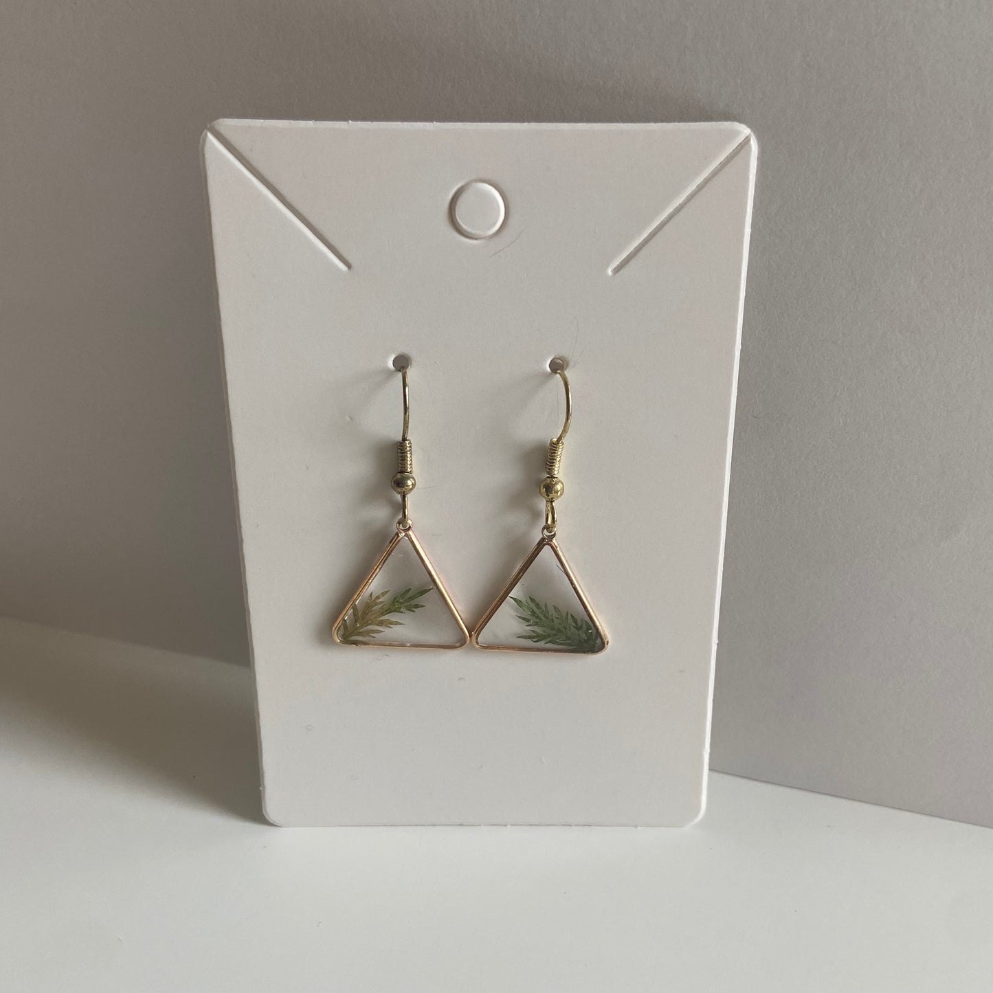 Small Triangle Greenery Earrings