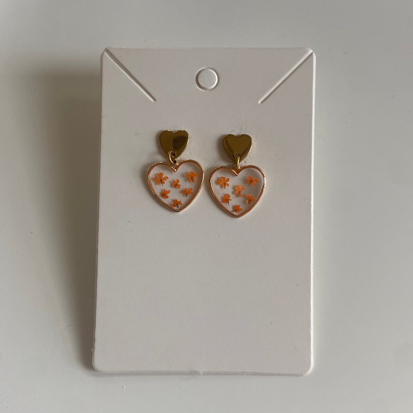 Small Heart Floral Earrings