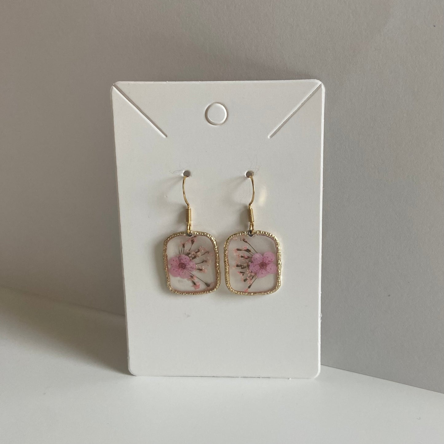 Small Square Floral Earrings