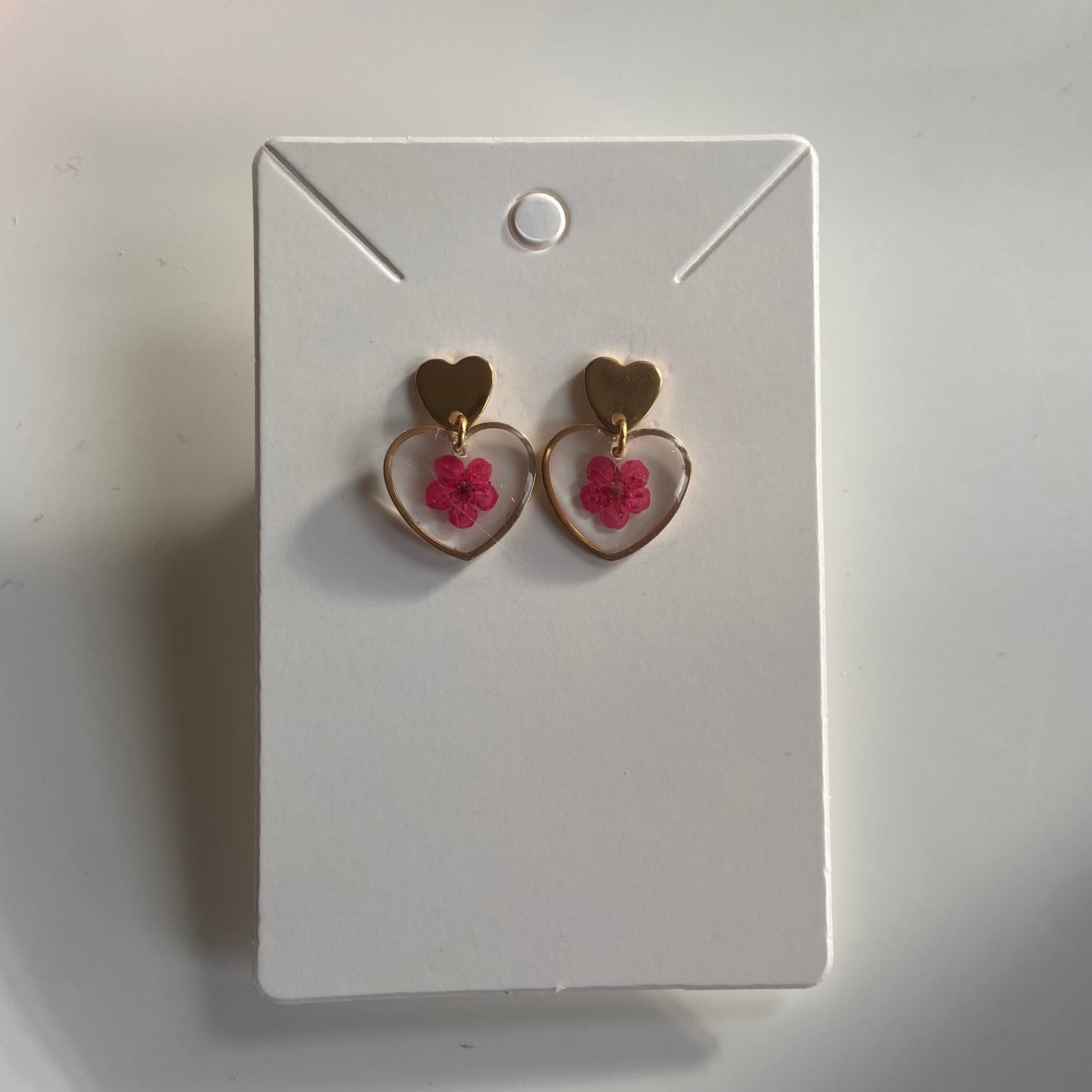 Small Heart Flower Earrings